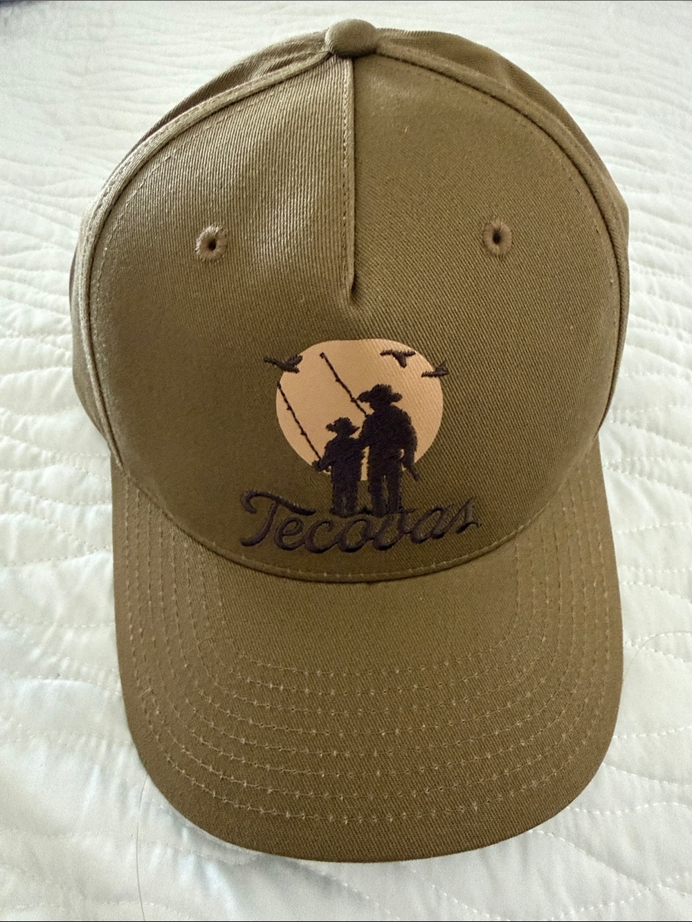Tecovas brown cotton Embroidered Logo Cap with Dad & Son fishing